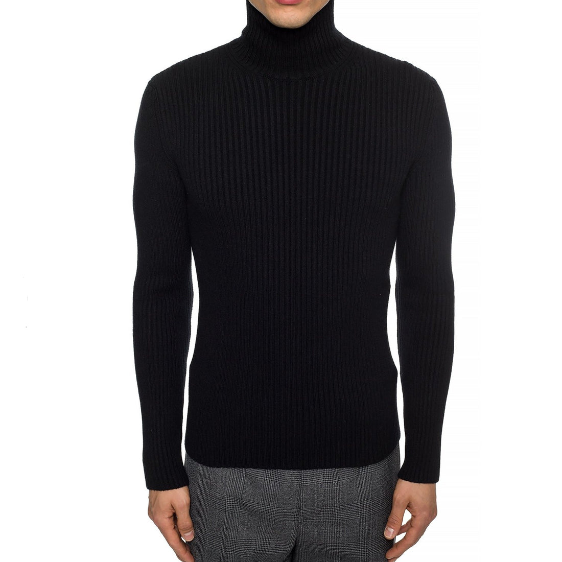 BALENCIAGA Cashmere Blend Rib Knit Turtleneck - Men's Size