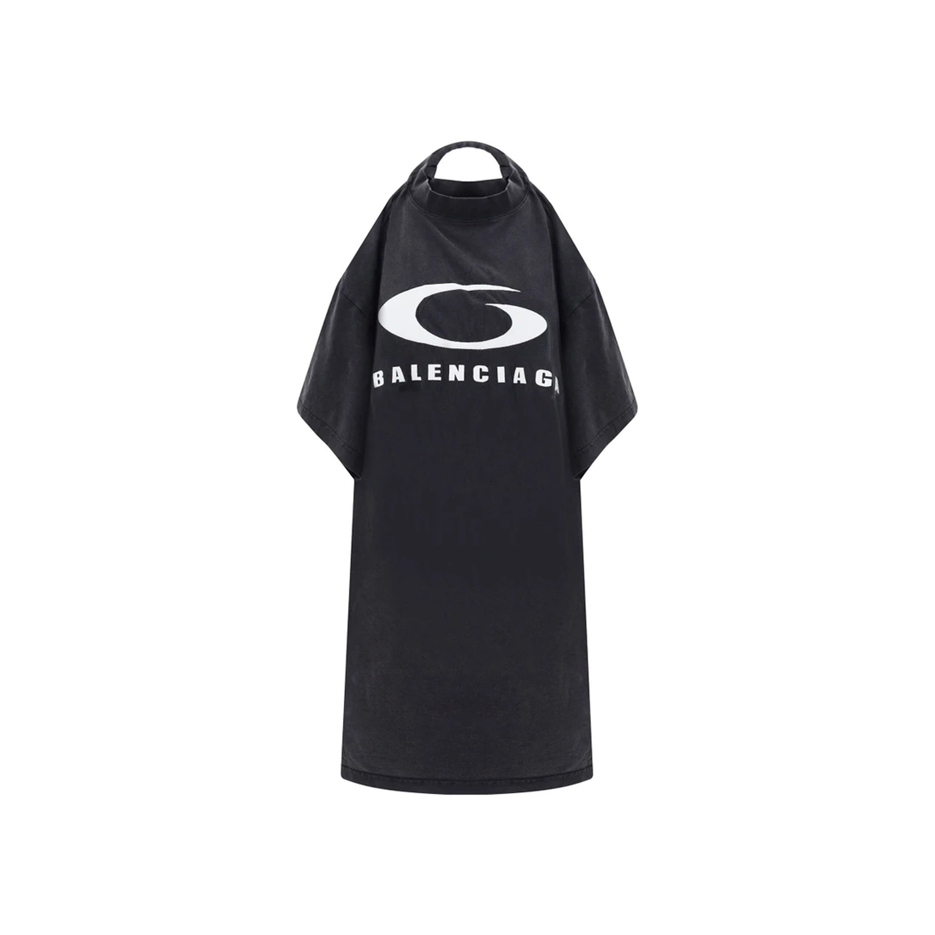 BALENCIAGA Icon Print T-shirt Dress with Open Back