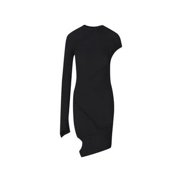 BALENCIAGA Spiral Mini Dress with Asymmetrical Sleeves