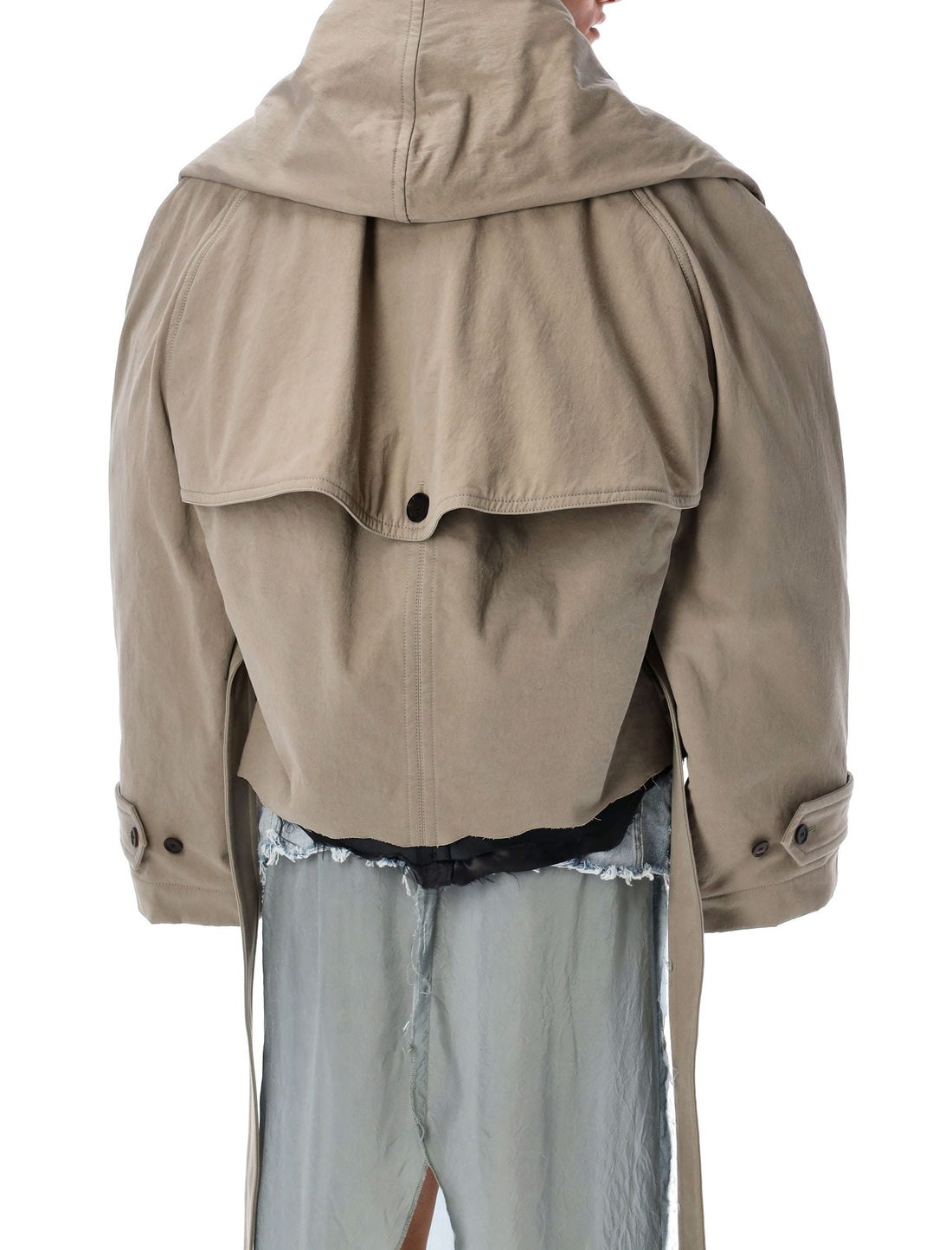 BALENCIAGA Flipped Hooded Trench Coat