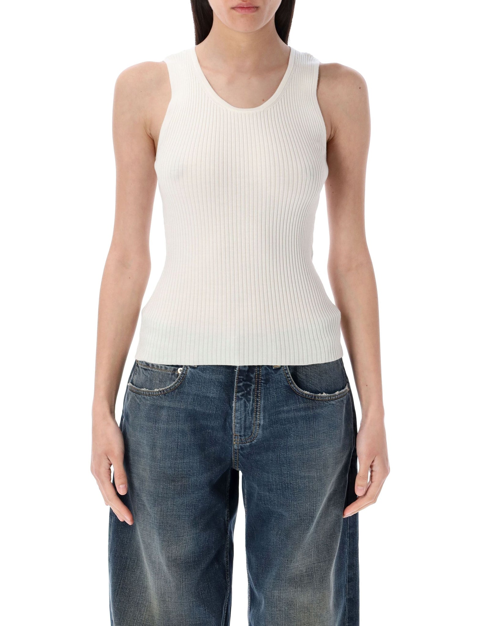 BALENCIAGA Rib-Knit Tank Top for Women