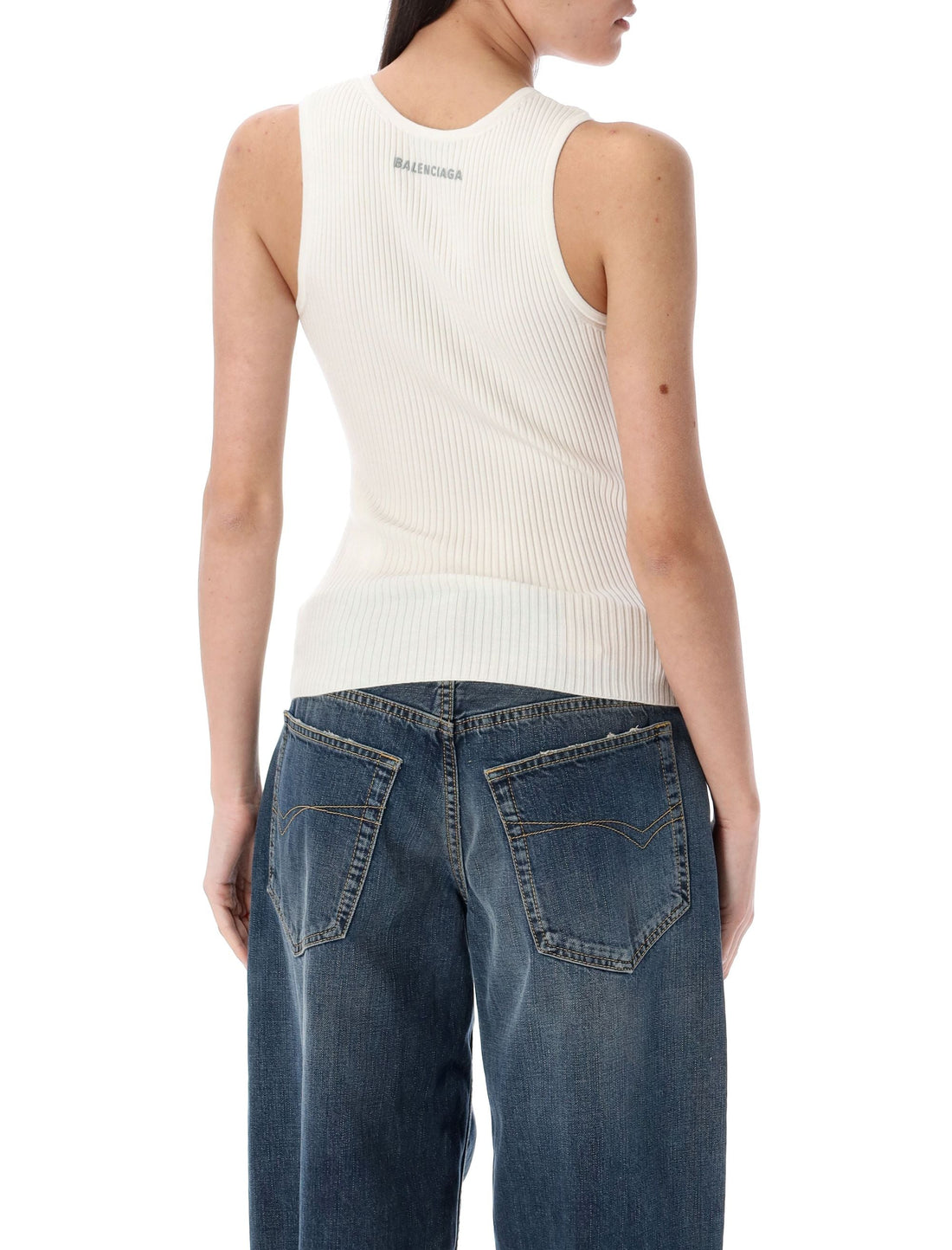 BALENCIAGA Rib-Knit Tank Top for Women