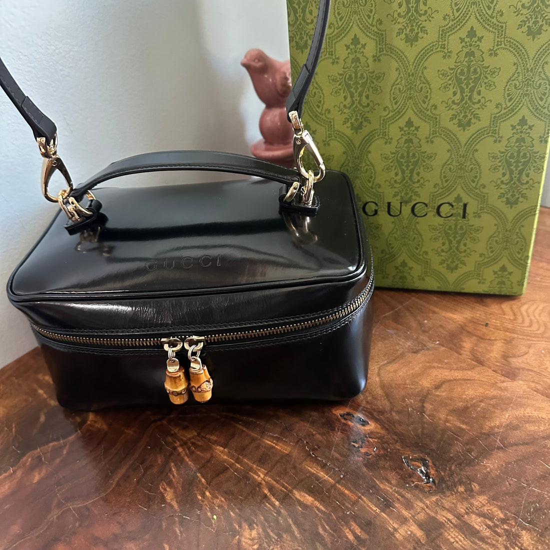 The Junco Crossbody/Clutch - Larger Prestige Totes Bags Gucci Bamboo Cosmetic Bag in Black Leather