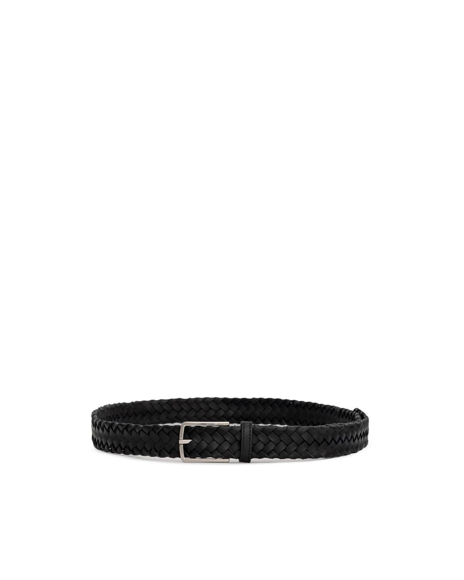 Bottega Veneta Intrecciato Leather Belt Men Black