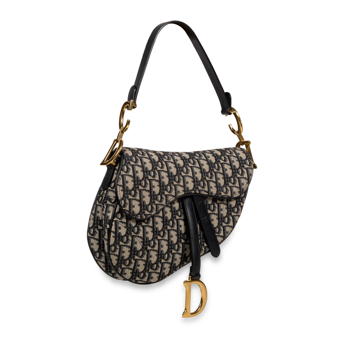 Christian Dior Saddle Bag with Embroidered Strap