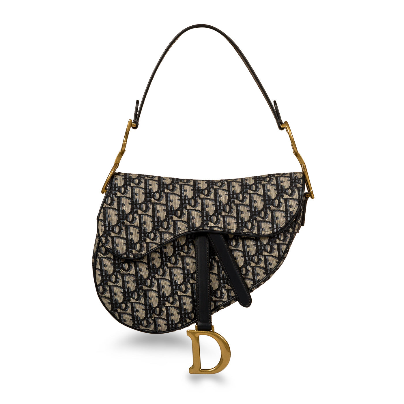 Christian Dior Saddle Bag with Embroidered Strap