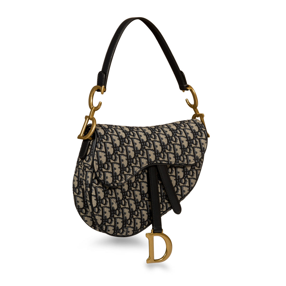 Christian Dior Saddle Bag with Embroidered Strap