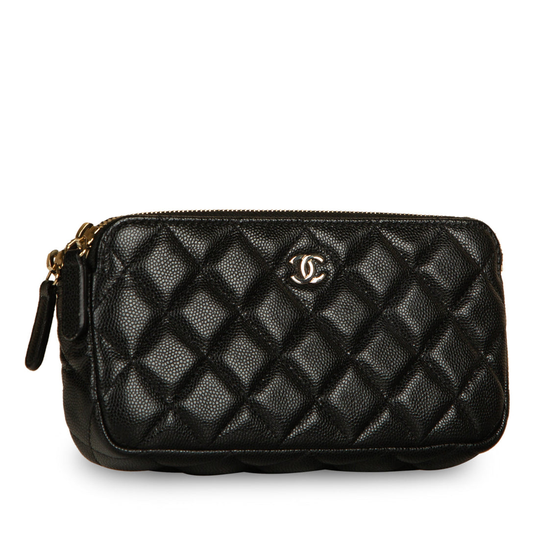 Chanel Double Zip Clutch on Chain
