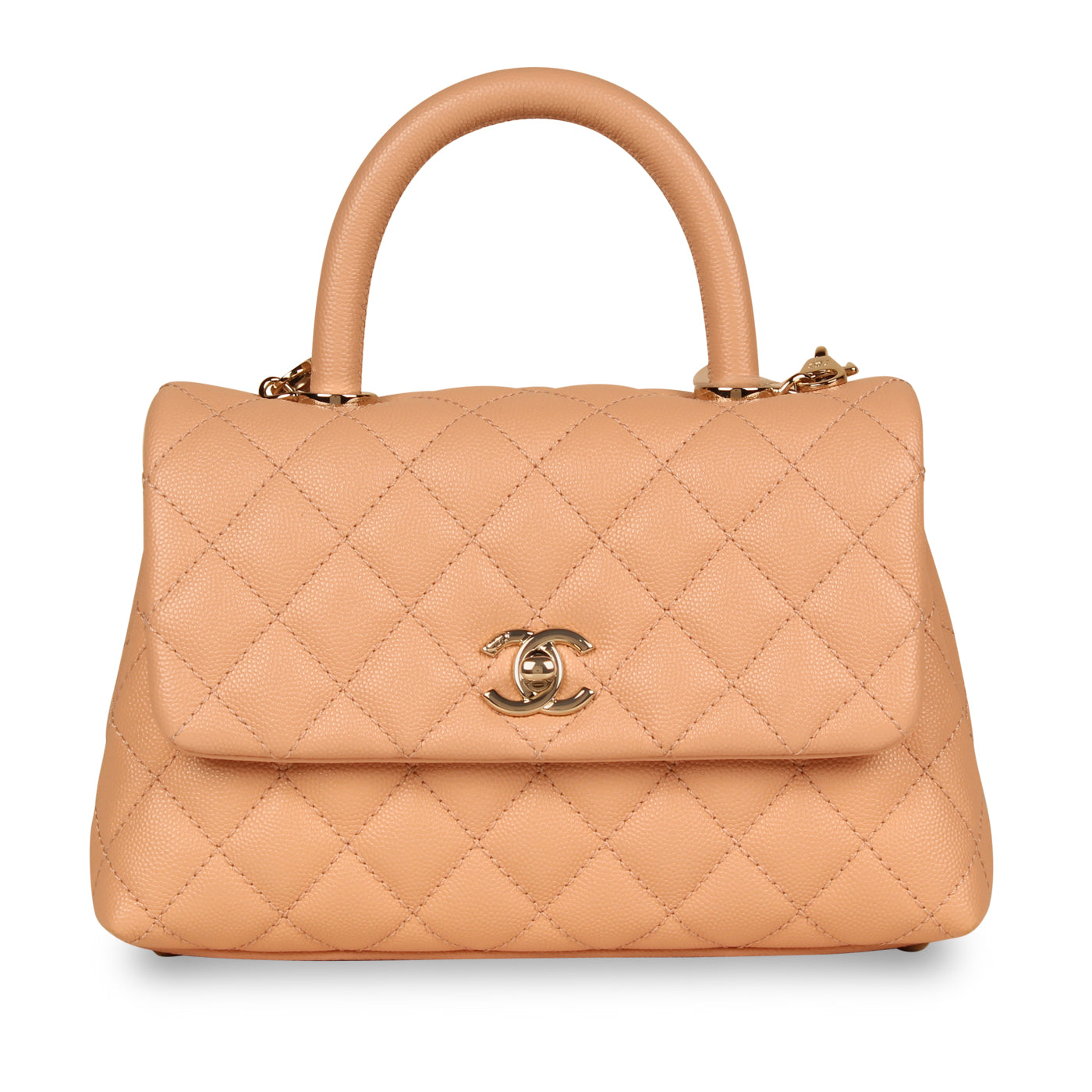 Chanel Pink Caviar Coco Top Handle Small