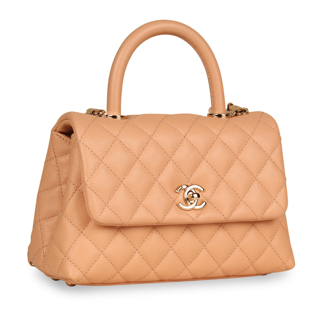 Chanel Pink Caviar Coco Top Handle Small