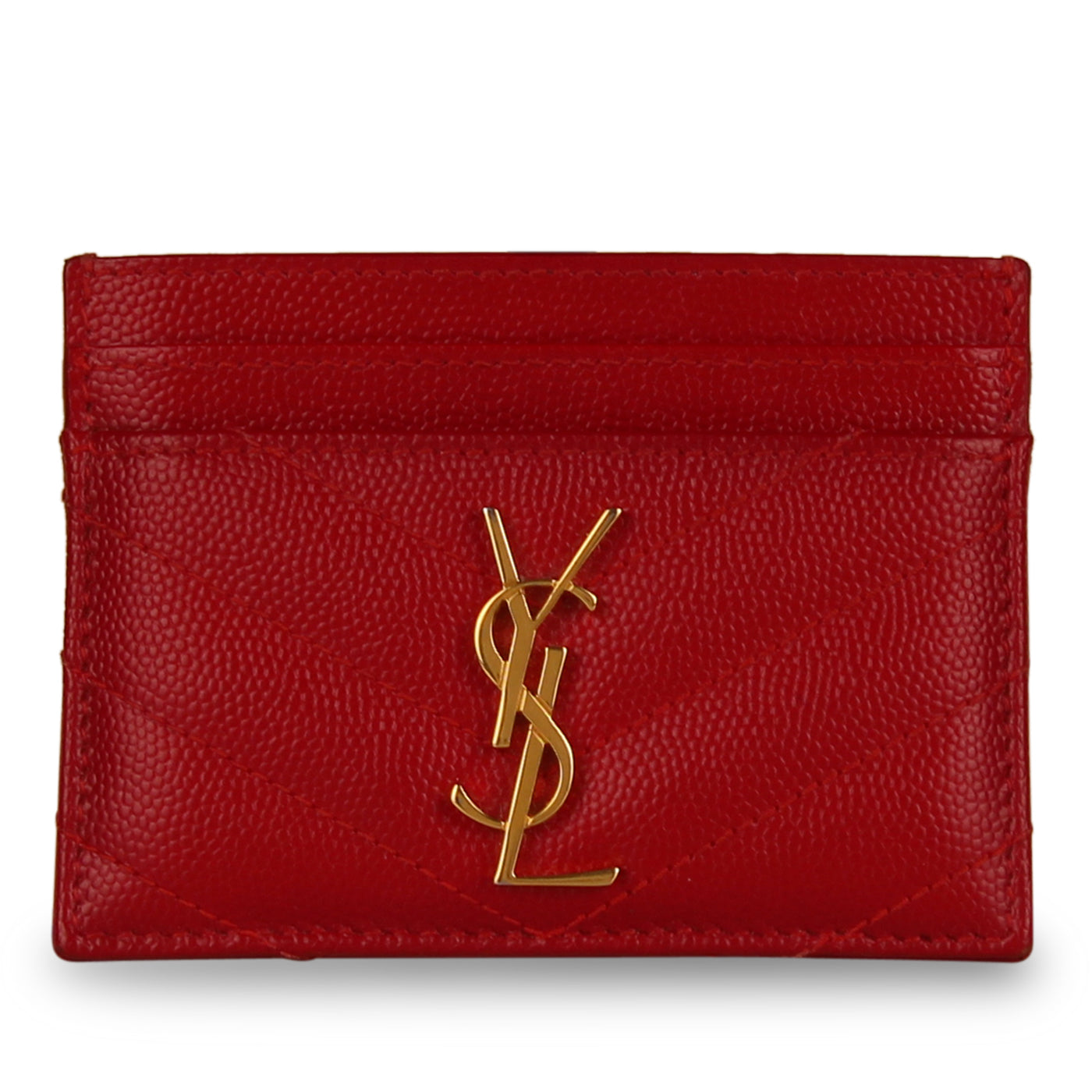 Yves Saint Laurent Red Chevron Card Holder