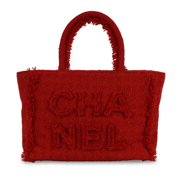 Chanel Shopper Tote Red Tweed