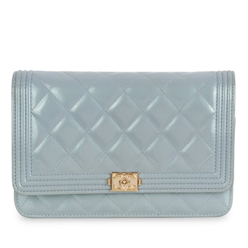 Chanel Boy WOC Blue Patent