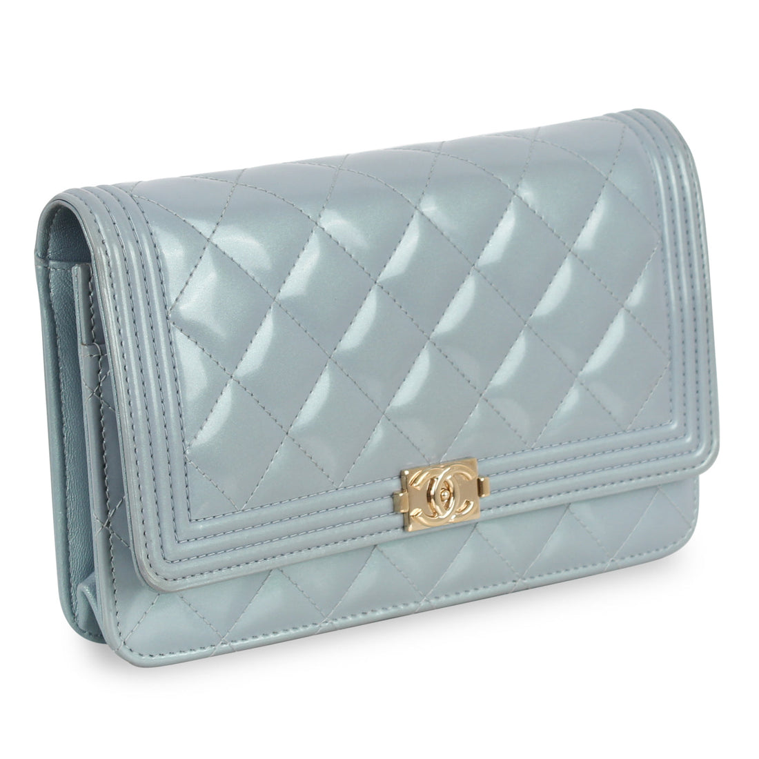 Chanel Boy WOC Blue Patent