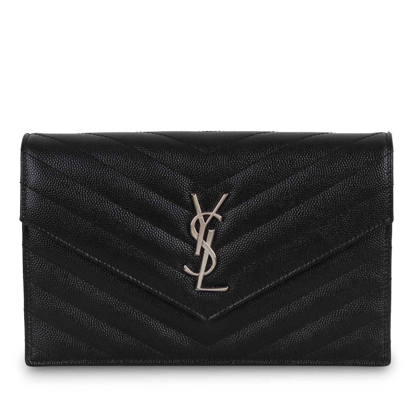 Yves Saint Laurent Envelope Chain Wallet - Black