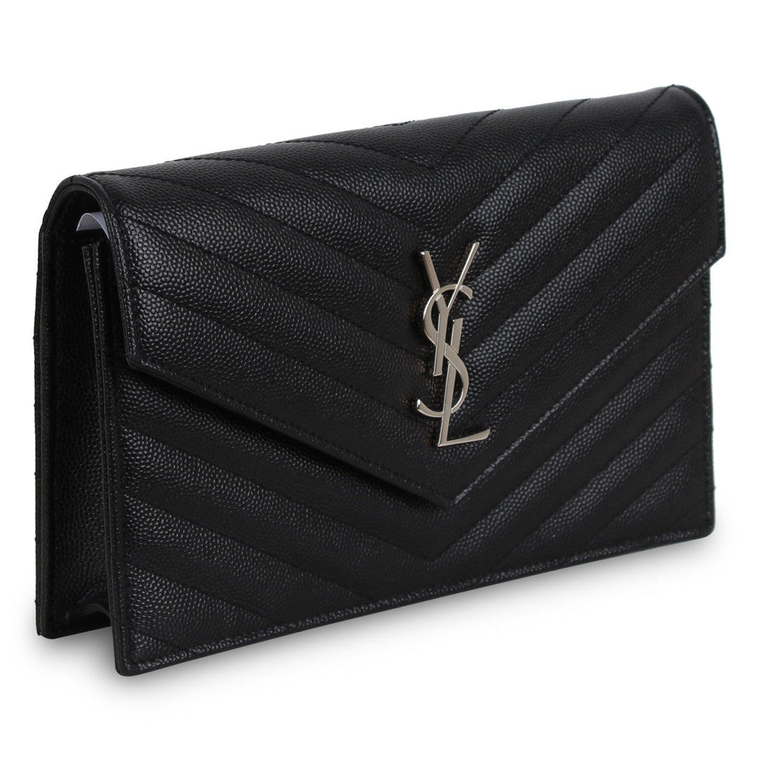 Yves Saint Laurent Envelope Chain Wallet - Black