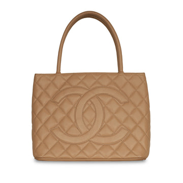 Chanel Vintage Medallion Tote Beige