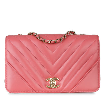 Chanel Pink Chevron Flap Bag