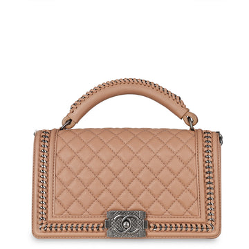 Chanel Boy Bag Top Handle Old Medium