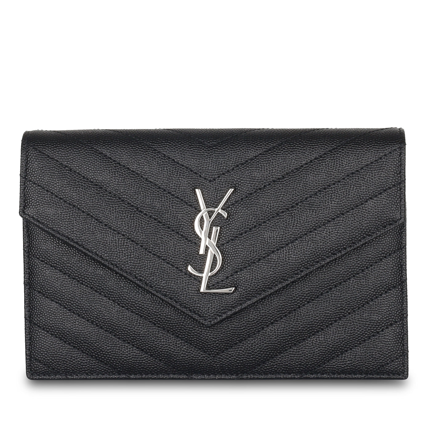 Yves Saint Laurent Envelope Chain Wallet - Black