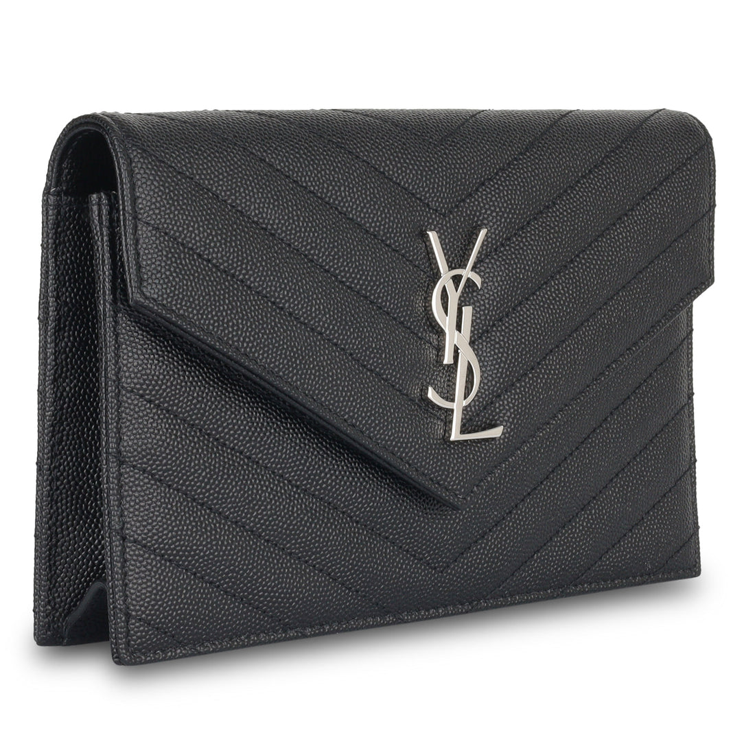 Yves Saint Laurent Envelope Chain Wallet - Black