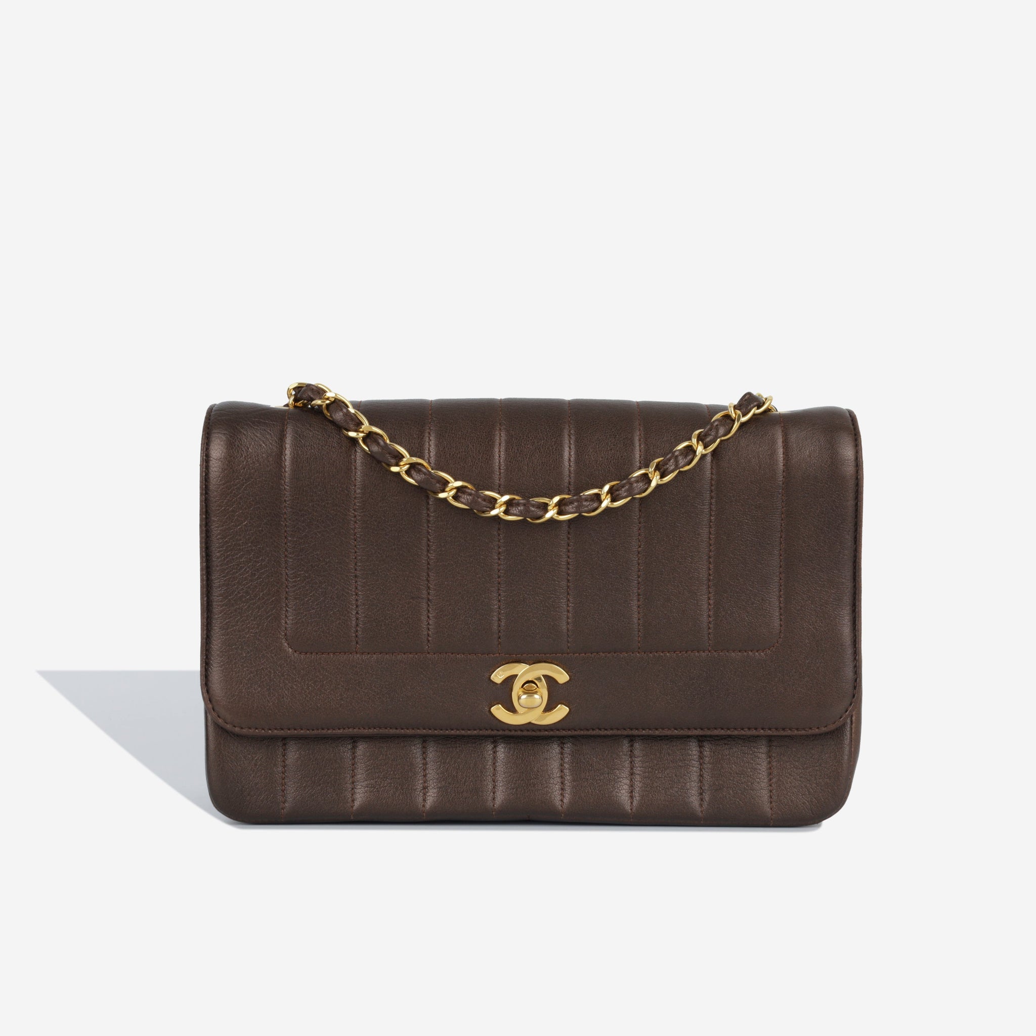 Chanel Vertical Flap Bag Metallic Bronze