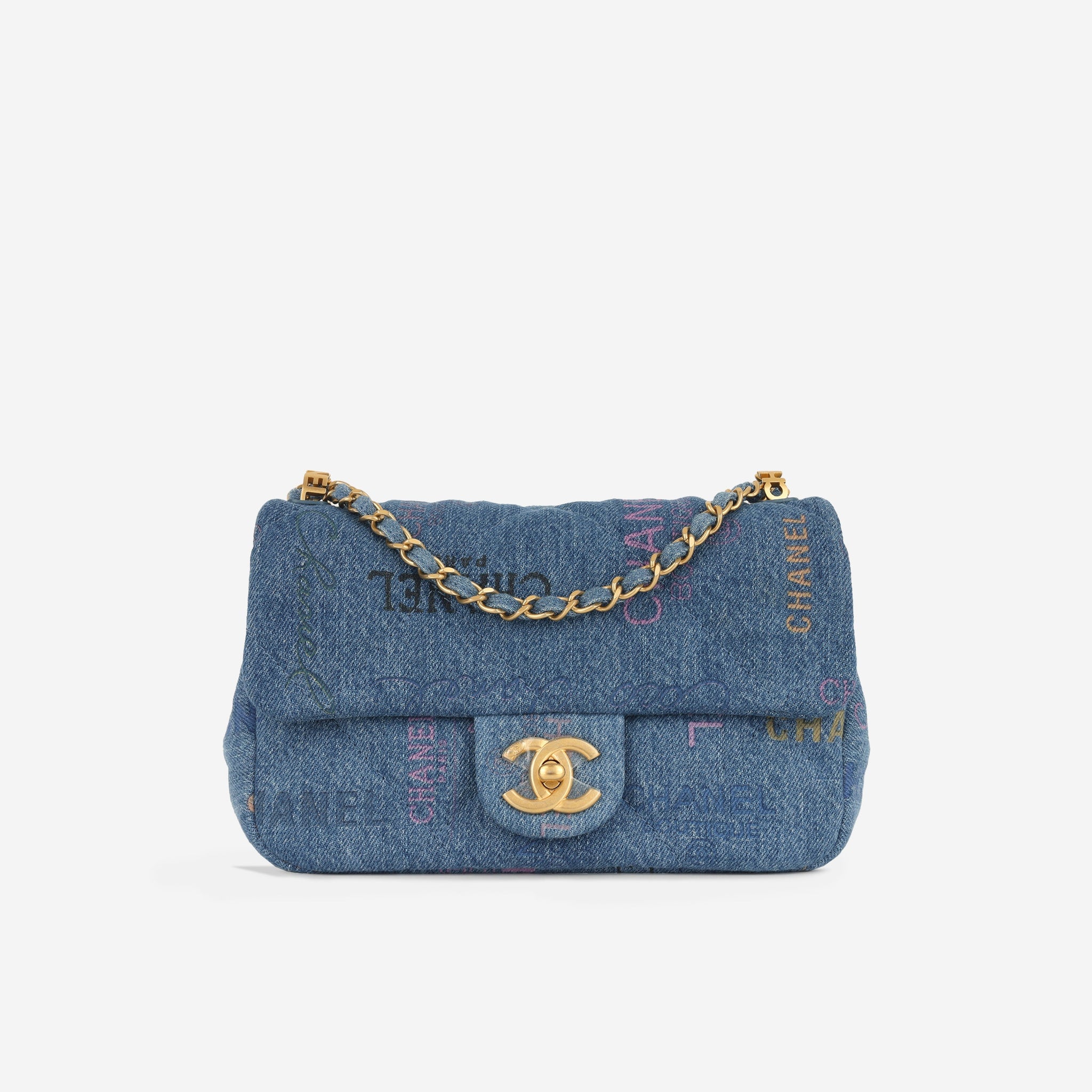 Chanel Small Flap Bag Denim Logo