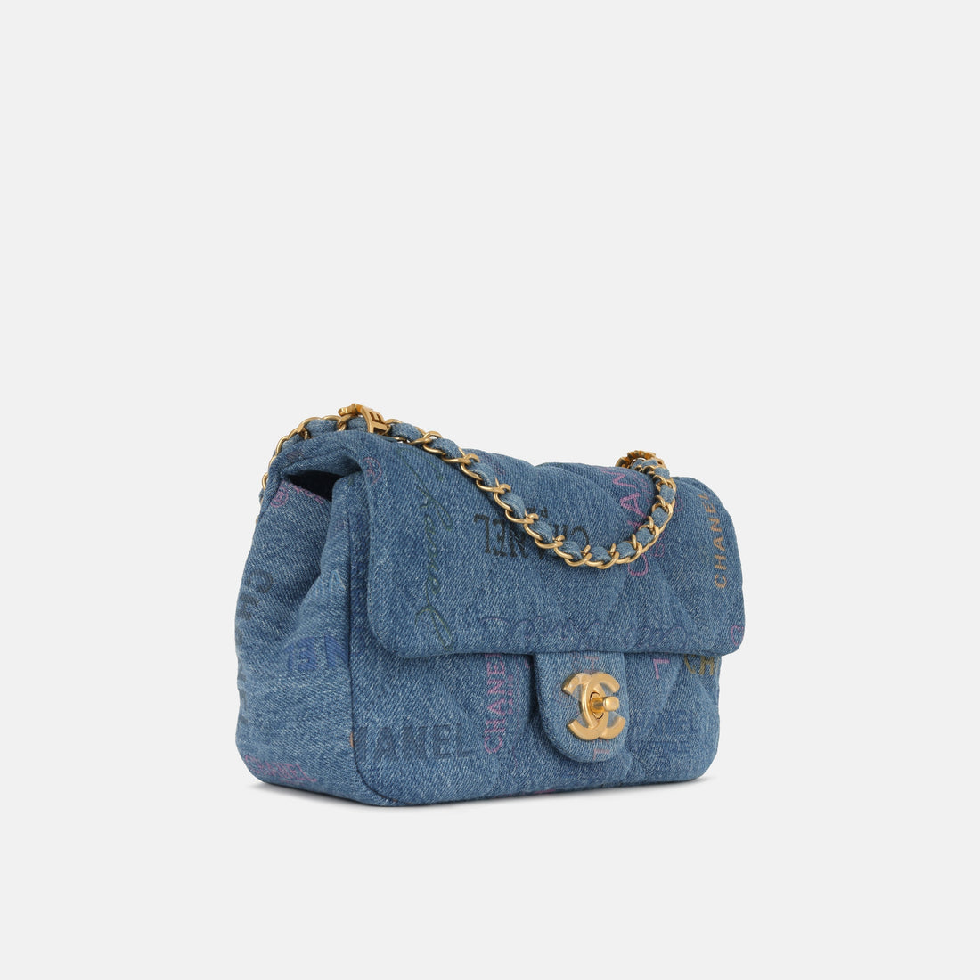Chanel Small Flap Bag Denim Logo