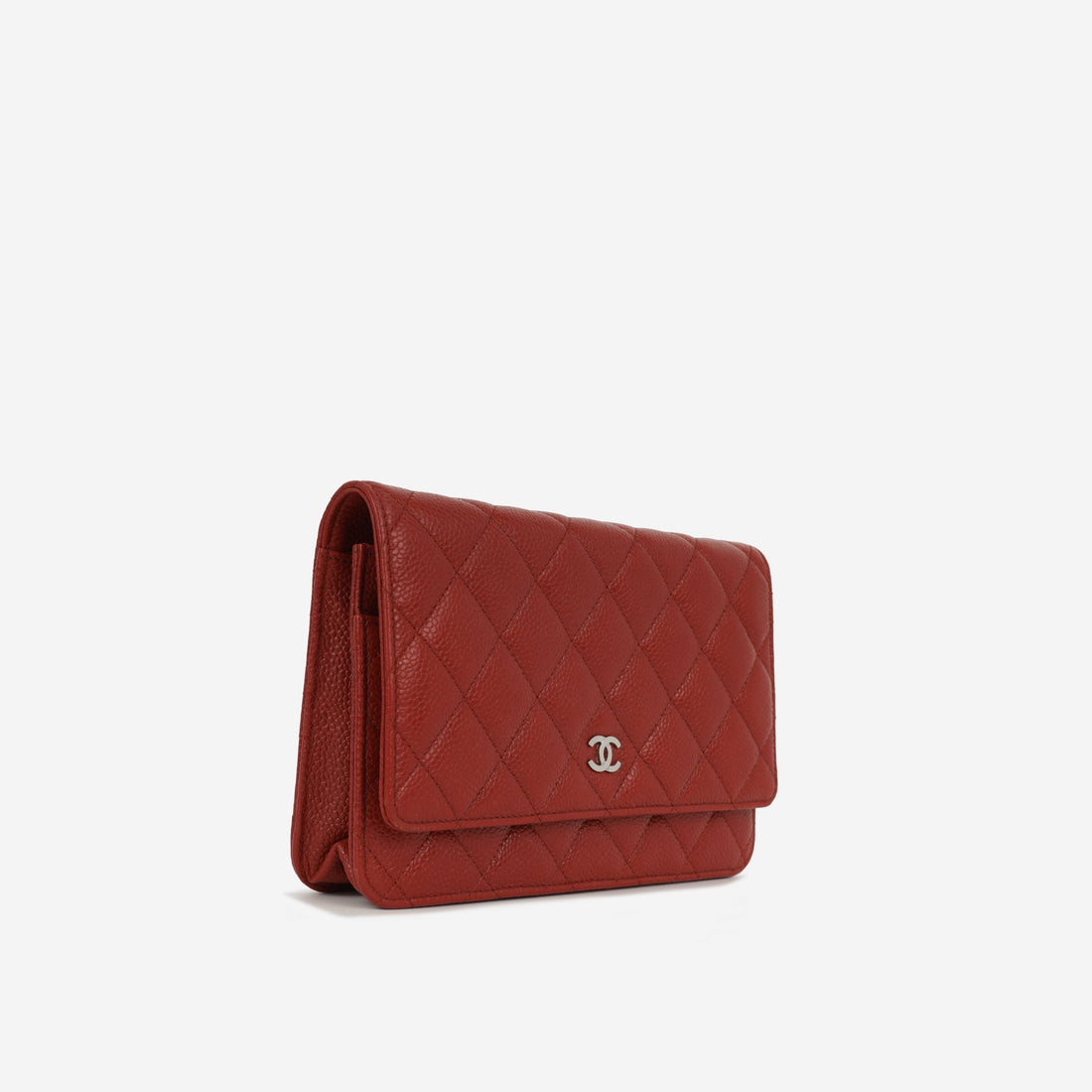 Chanel Classic Wallet on Chain Red Caviar Silver Hardware