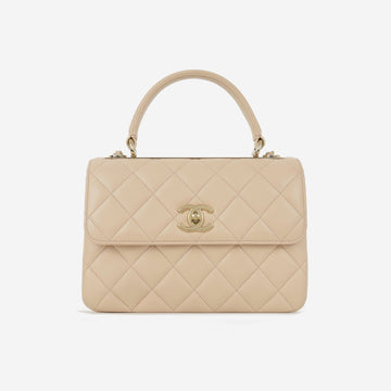 Chanel Small Trendy CC Flap Bag Light Peach Lambskin Champagne gold-tone hardware