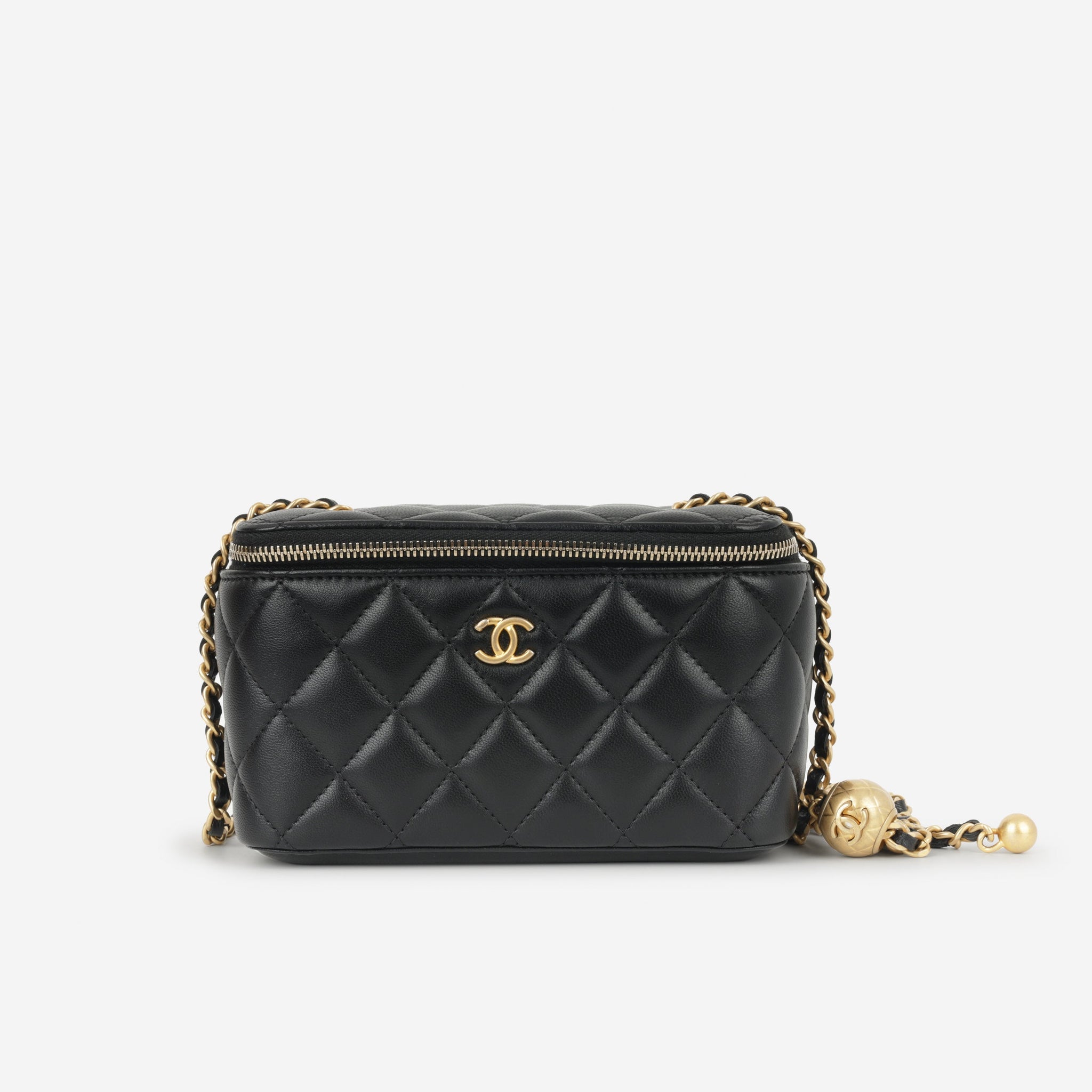 Chanel Pearl Crush Vanity Black Lambskin Gold Hardware