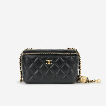 Chanel Pearl Crush Vanity Black Lambskin Gold Hardware
