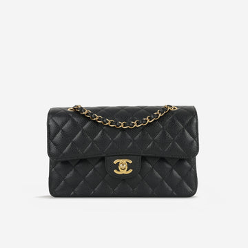 Chanel Small Classic Flap Black Caviar Gold Hardware