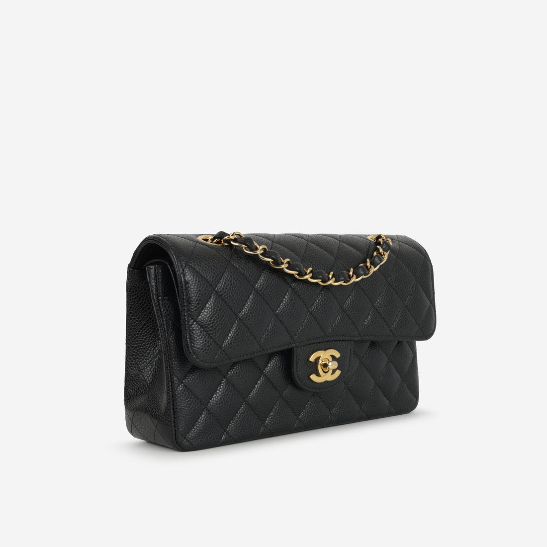 Chanel Small Classic Flap Black Caviar Gold Hardware