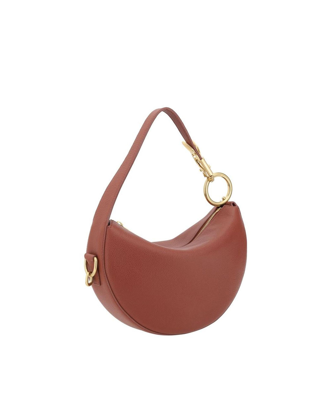 Burberry HalfMoon Leather Shoulder Bag Women Bordeaux