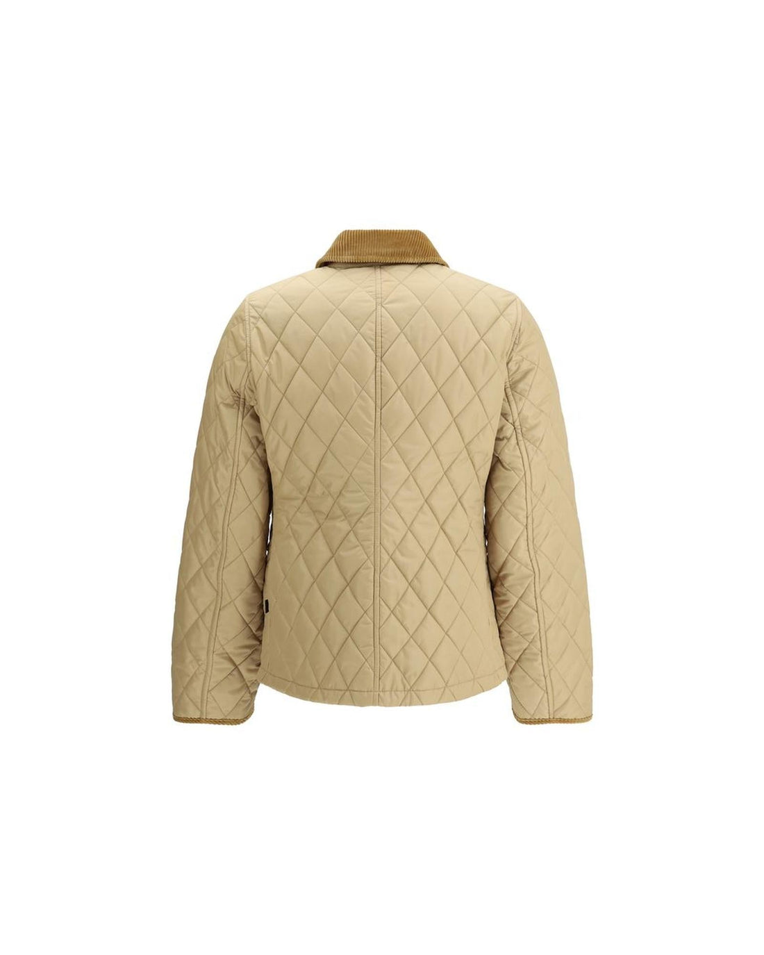 Burberry Quilted Jacket Corduroy Collar Women Beige Jackets & Coats