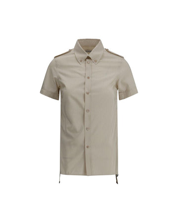 Burberry Striped Short Sleeve Shirt Women Beige