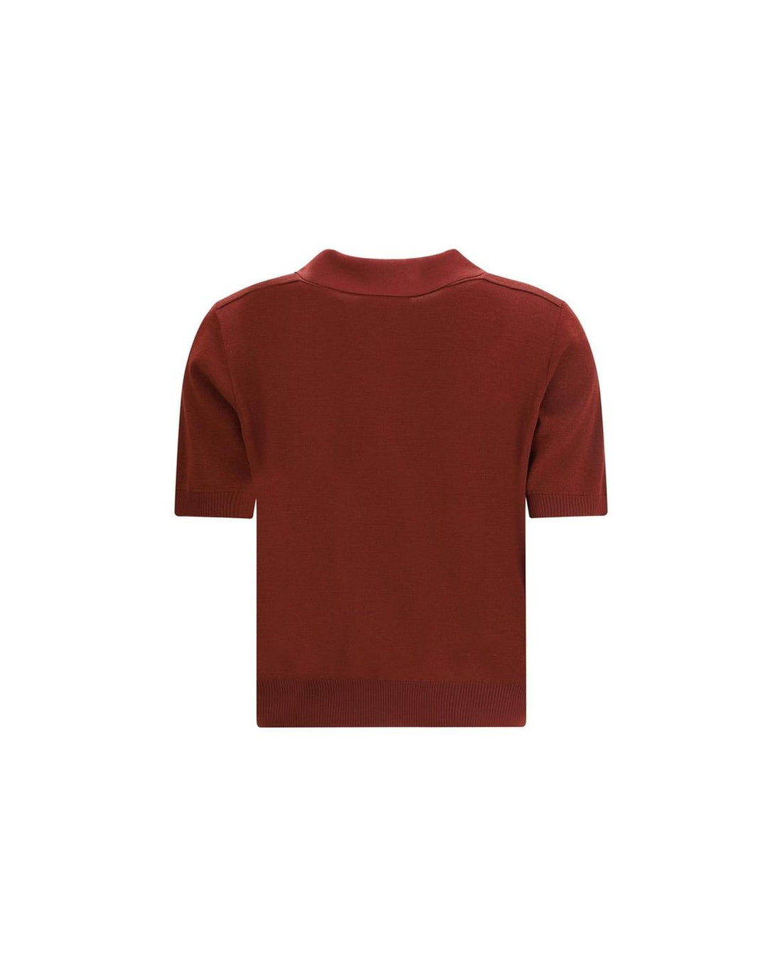 Burberry Knit Polo Shirt Button Closure Women Bordeaux