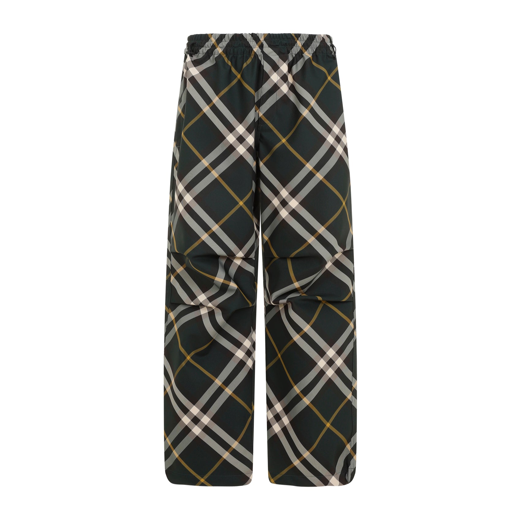 BURBERRY Trendy Trousers with Multicolor Check Pattern - Men's Relaxed Fit