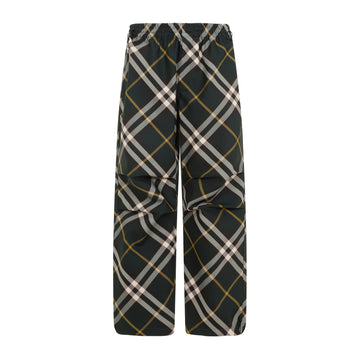 BURBERRY Trendy Trousers with Multicolor Check Pattern - Men's Relaxed Fit