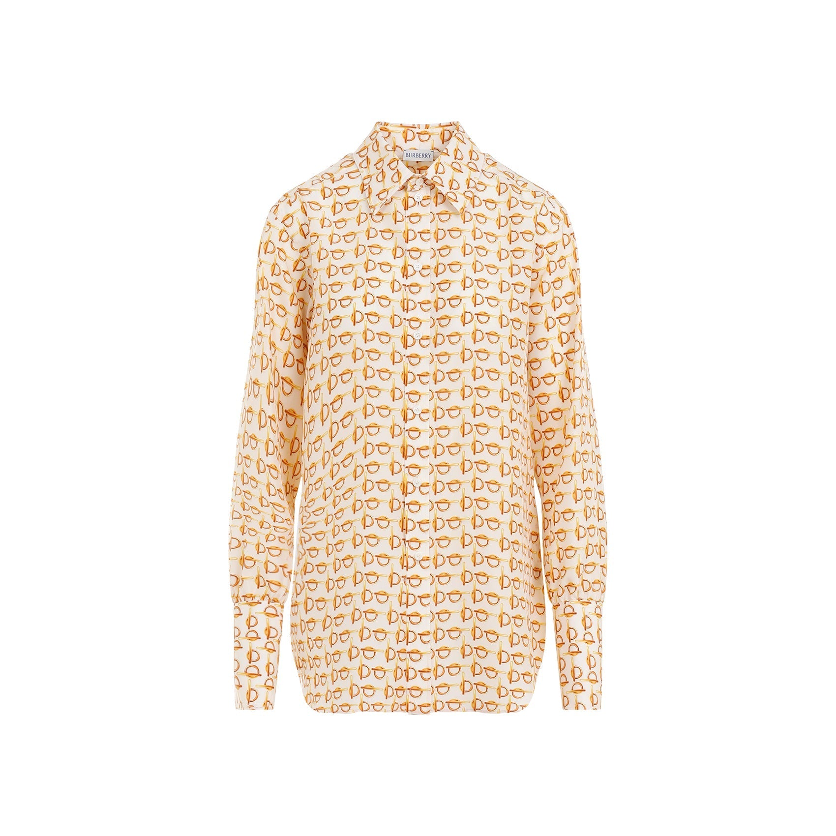 BURBERRY Silk Shirt with All-Over Graphic Print
