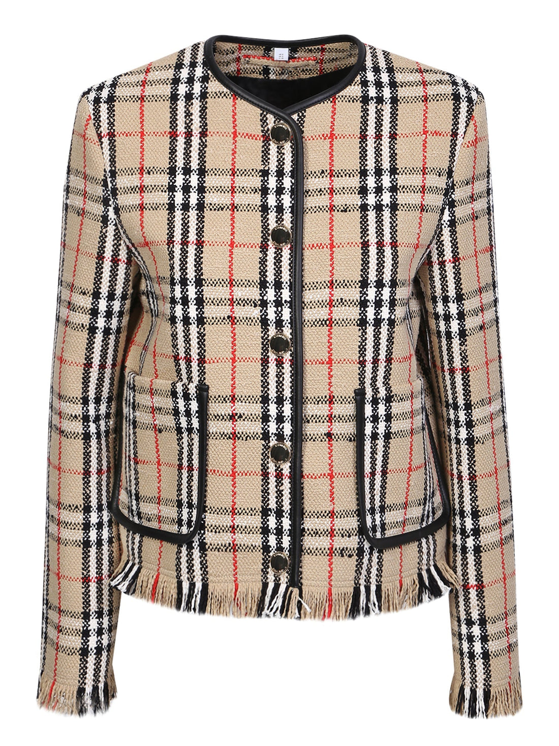 BURBERRY Collarless Beige Jacket for Women