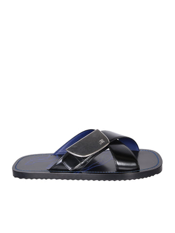 BURBERRY Luxury Black Crisscross Sandals for Men