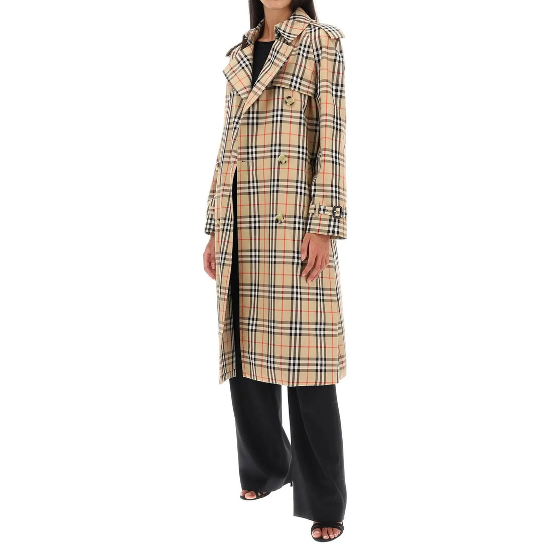 BURBERRY Checkered Design Trench Coat