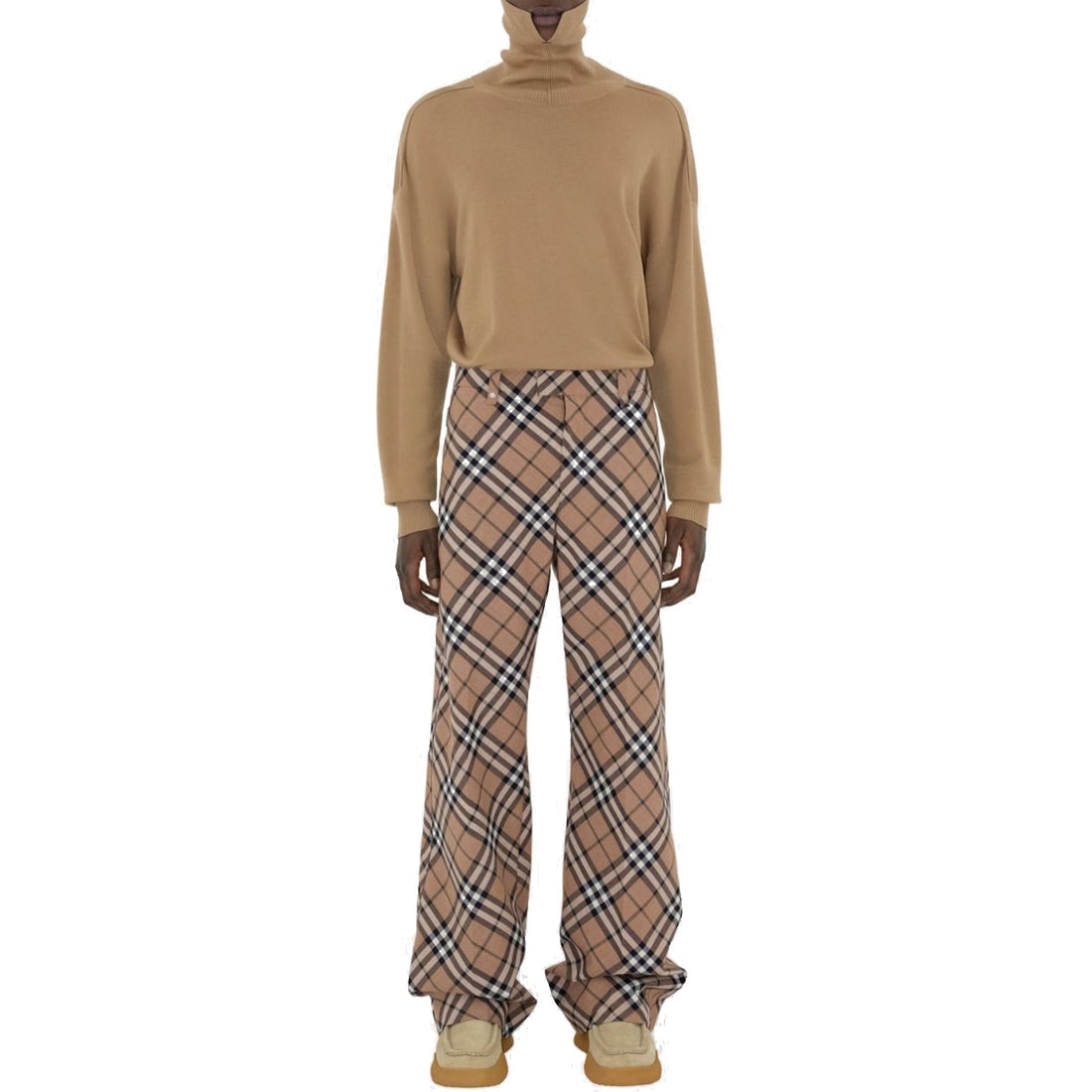 BURBERRY Wool Blend Check Pants