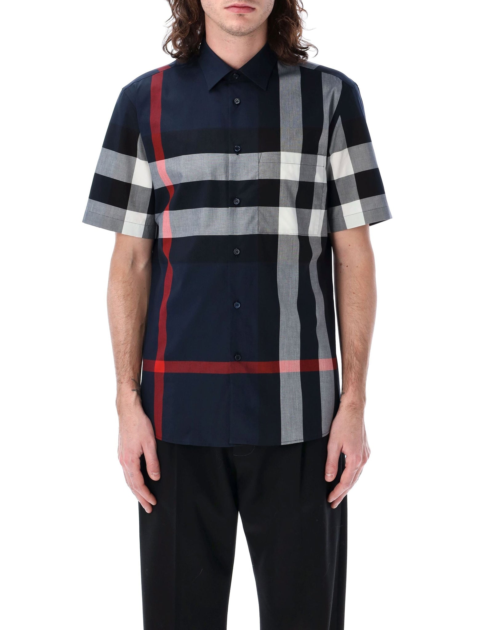 BURBERRY Check Cotton Shirt - Slim Fit