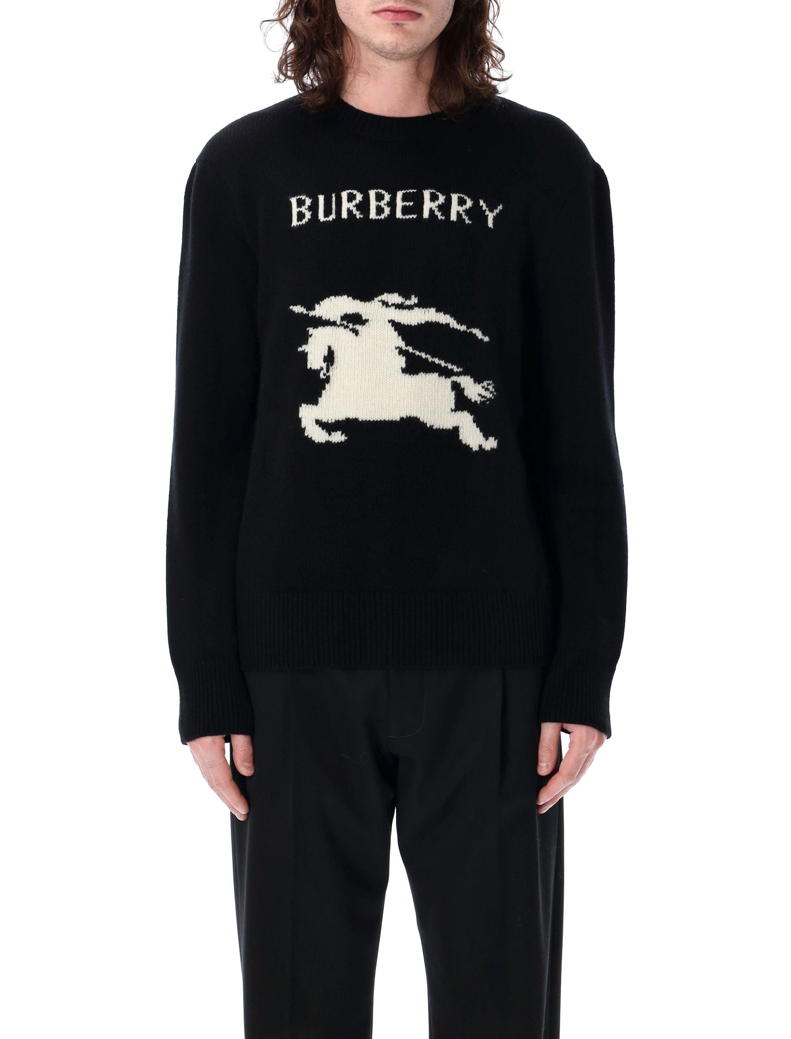 BURBERRY Wool Cashmere Crew Neck Sweater for Men