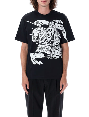 BURBERRY Knight Print T-Shirt - Regular Fit, Crew Neck (Size L)
