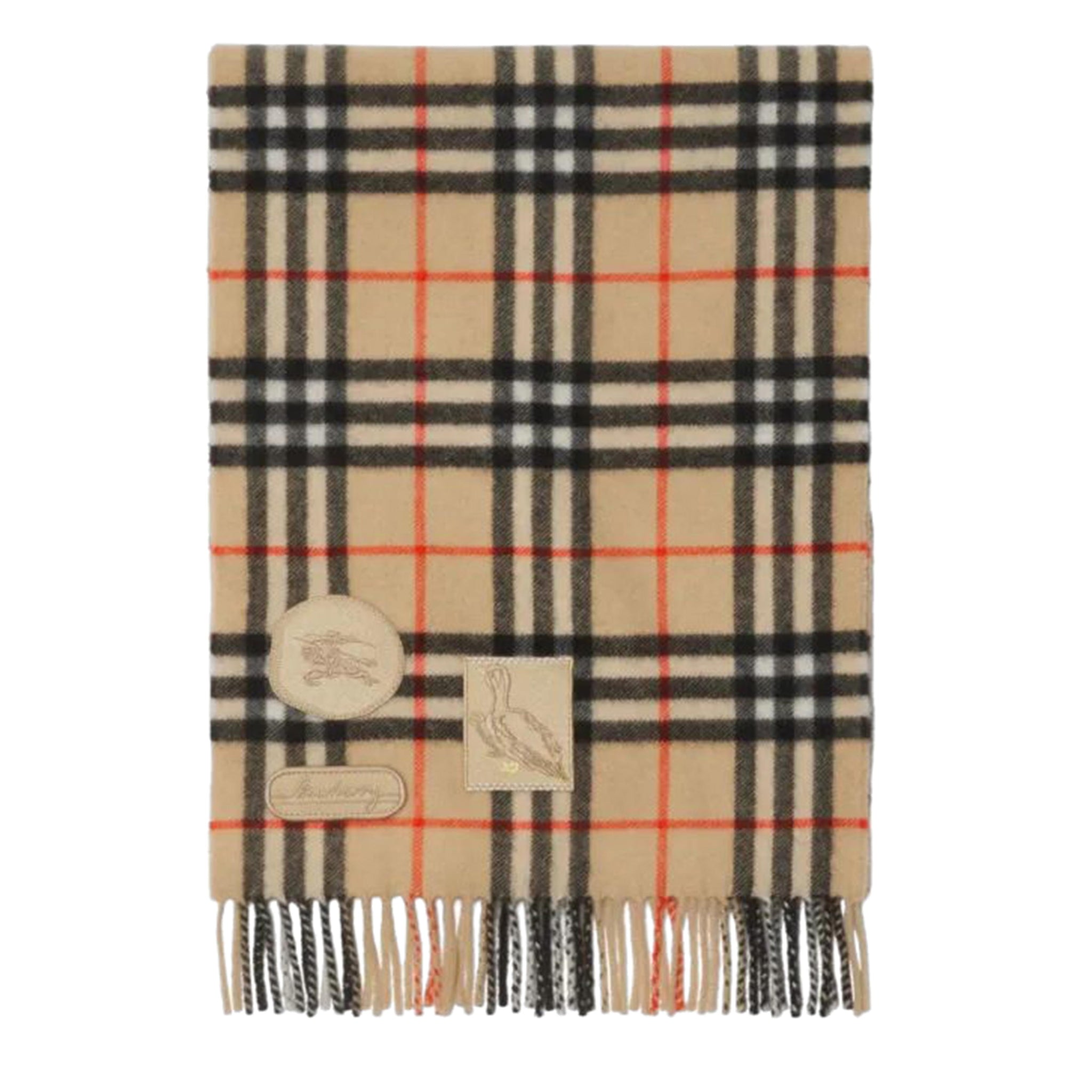 BURBERRY Mini Check Scarf with Badges