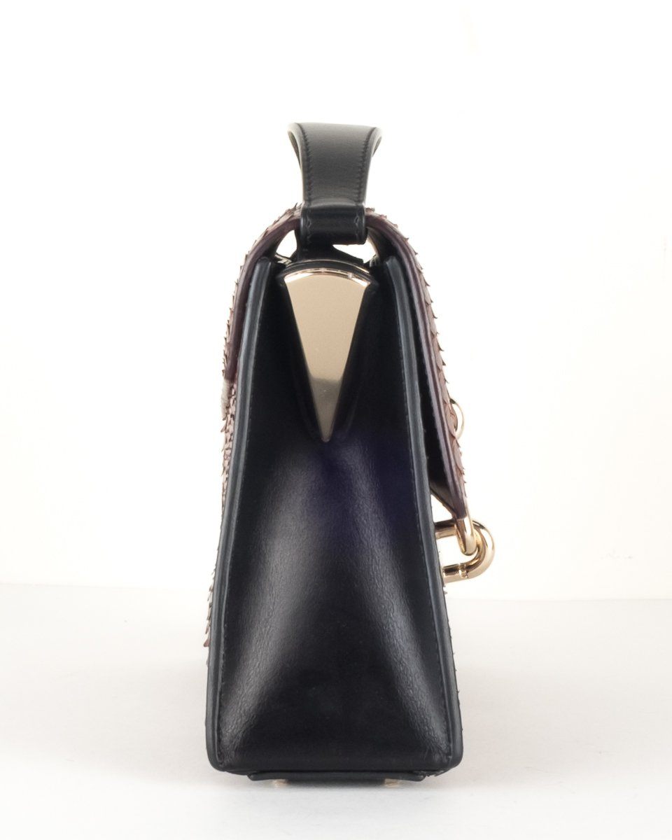 Balenciaga Burgundy Python Shoulder Bag